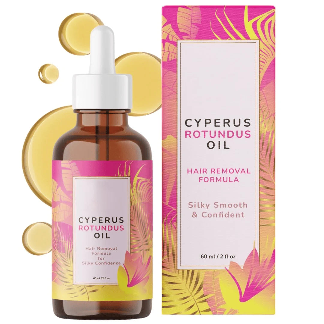 Natural Hair Removal Oil - Cyperus Rotundus Oil for Permanent Hair Reduction & Silky Smooth Skin