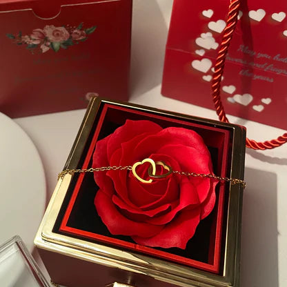 🌹Valentine's Day Limited Edition❤️Rose and Eternal Love Heart Necklace – Exclusive Gift Set