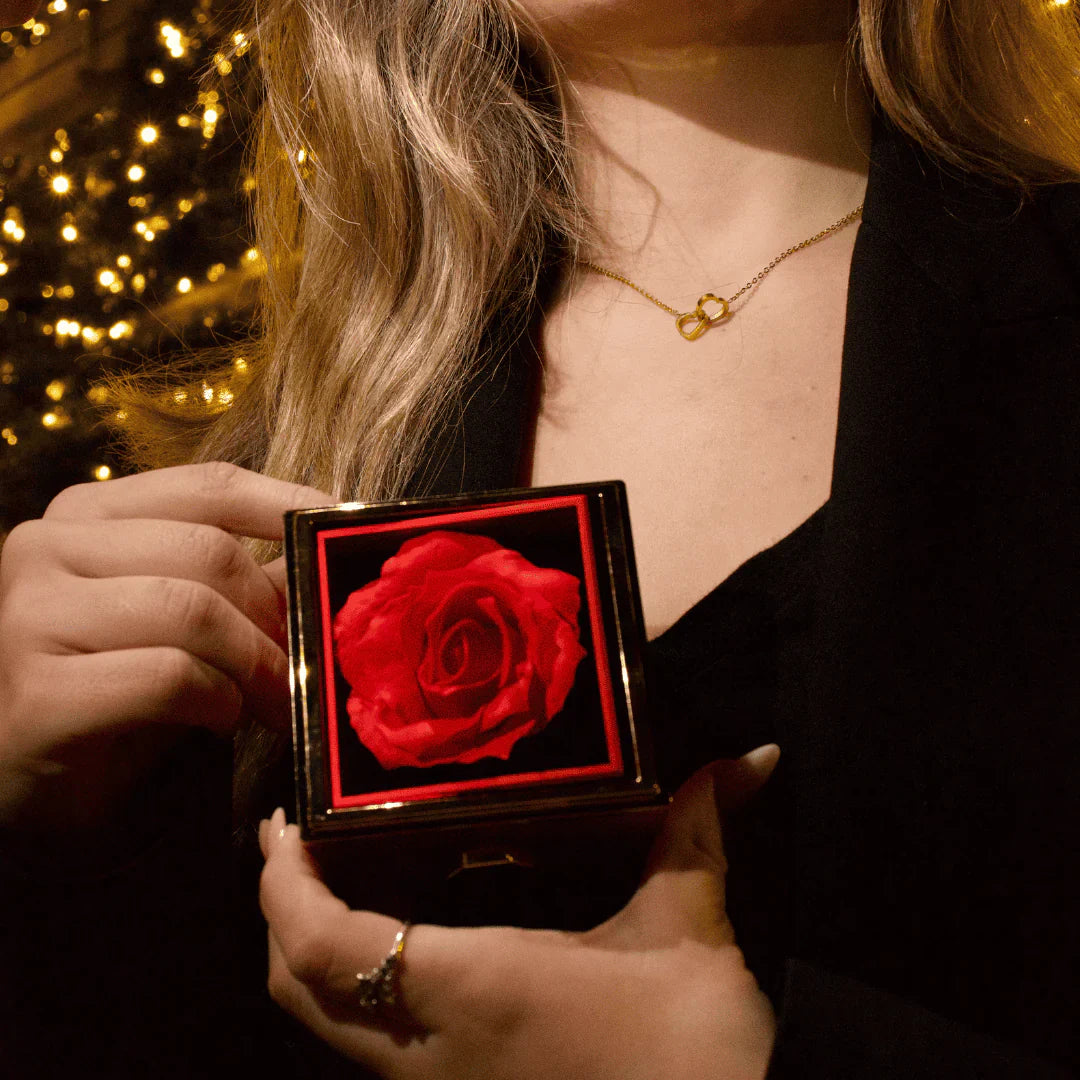 🌹Valentine's Day Limited Edition❤️Rose and Eternal Love Heart Necklace – Exclusive Gift Set
