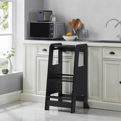 Wooden Kitchen Step Stool for Kids with Adjustable Footrest👶