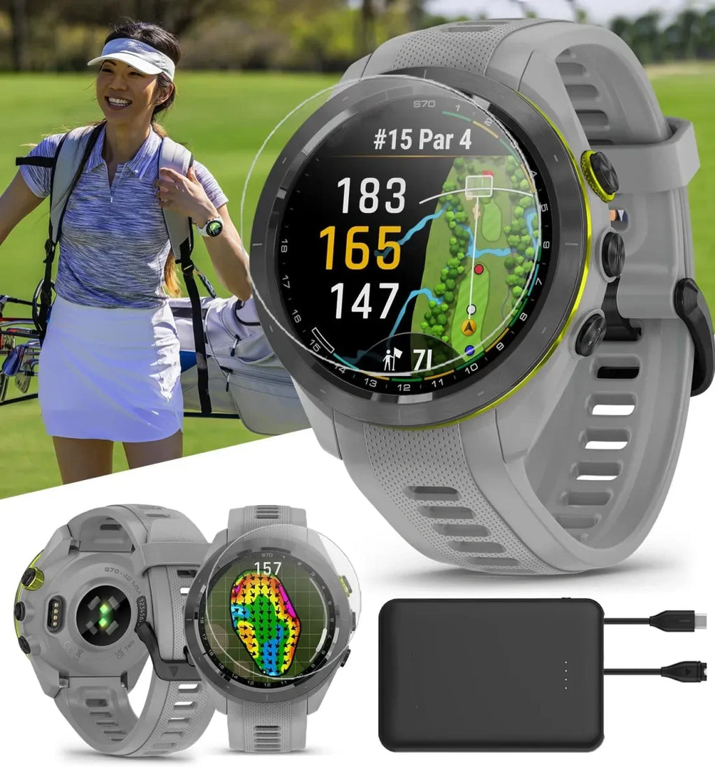 Summer Sale⛳S70 (White, 42mm) Golf GPS Watch Bundle